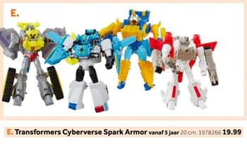 Aanbiedingen Transformers cyberverse spark armor - Cyberverse - Geldig van 14/10/2019 tot 08/12/2019 bij Intertoys