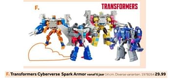 Aanbiedingen Transformers cyberverse spark armor - Cyberverse - Geldig van 14/10/2019 tot 08/12/2019 bij Intertoys