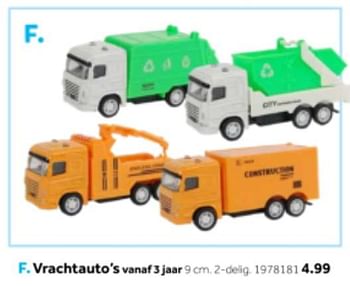 Aanbiedingen Vrachtauto`s - Huismerk - Intertoys - Geldig van 14/10/2019 tot 08/12/2019 bij Intertoys