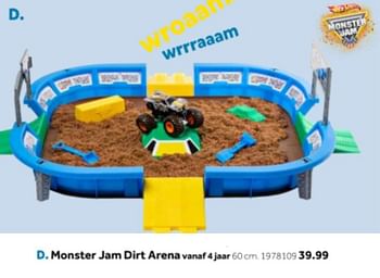 Aanbiedingen Monster jam dirt arena - Hot Wheels - Geldig van 14/10/2019 tot 08/12/2019 bij Intertoys