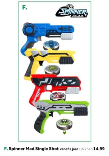 Aanbiedingen Spinner mad single shot - Huismerk - Intertoys - Geldig van 14/10/2019 tot 08/12/2019 bij Intertoys