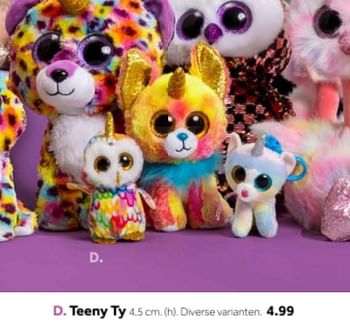 Aanbiedingen Teeny ty - TY Beanie Boo - Geldig van 14/10/2019 tot 08/12/2019 bij Intertoys