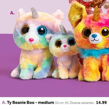 Aanbiedingen Ty beanie boo - medium - TY Beanie Boo - Geldig van 14/10/2019 tot 08/12/2019 bij Intertoys