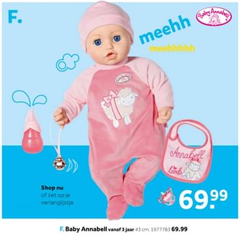 Aanbiedingen Baby annabell - Baby Annabell - Geldig van 14/10/2019 tot 08/12/2019 bij Intertoys