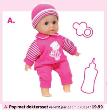 Aanbiedingen Pop met doktersset - Huismerk - Intertoys - Geldig van 14/10/2019 tot 08/12/2019 bij Intertoys