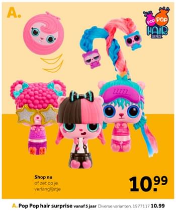 Aanbiedingen Pop pop hair surprise - Huismerk - Intertoys - Geldig van 14/10/2019 tot 08/12/2019 bij Intertoys