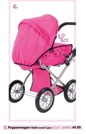 Aanbiedingen Poppenwagen roze - Huismerk - Intertoys - Geldig van 14/10/2019 tot 08/12/2019 bij Intertoys