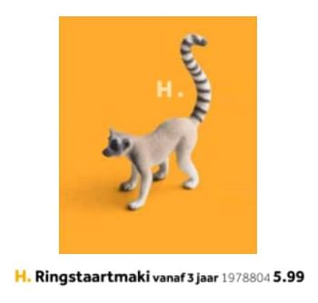 Aanbiedingen Ringstaartmaki - Huismerk - Intertoys - Geldig van 14/10/2019 tot 08/12/2019 bij Intertoys