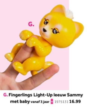 Aanbiedingen Fingerlings light-up leeuw sammy met baby - Fingerlings - Geldig van 14/10/2019 tot 08/12/2019 bij Intertoys