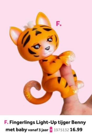 Aanbiedingen Fingerlings light-up tijger benny met baby - Fingerlings - Geldig van 14/10/2019 tot 08/12/2019 bij Intertoys