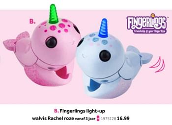 Aanbiedingen Fingerlings light-up walvis rachel roze - Fingerlings - Geldig van 14/10/2019 tot 08/12/2019 bij Intertoys