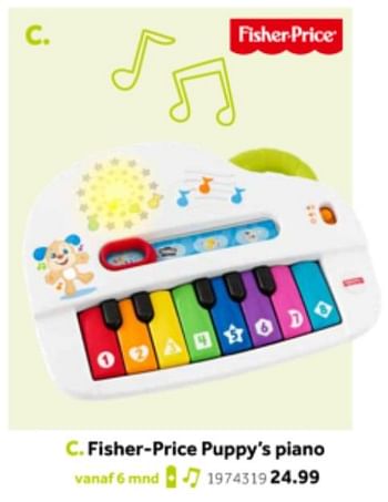 Aanbiedingen Fisher-price puppy`s piano - Fisher-Price - Geldig van 14/10/2019 tot 08/12/2019 bij Intertoys