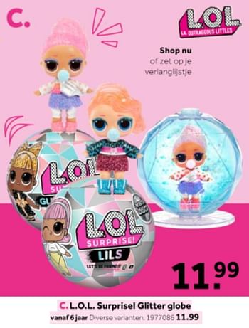 Aanbiedingen L.o.l. surprise! glitter globe - LOL Surprise - Geldig van 14/10/2019 tot 08/12/2019 bij Intertoys