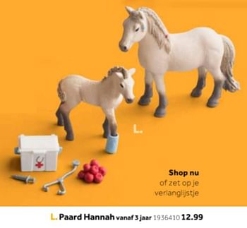 Aanbiedingen Paard hannah - Huismerk - Intertoys - Geldig van 14/10/2019 tot 08/12/2019 bij Intertoys