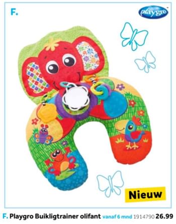 Aanbiedingen Playgro buikligtrainer olifant - Playgro - Geldig van 14/10/2019 tot 08/12/2019 bij Intertoys