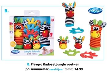 Aanbiedingen Playgro kadoset jungle voet- en polsrammelaar - Playgro - Geldig van 14/10/2019 tot 08/12/2019 bij Intertoys