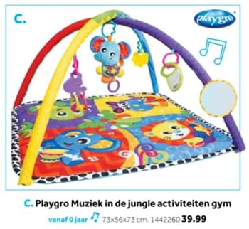 Aanbiedingen Playgro muziek in de jungle activiteiten gym - Playgro - Geldig van 14/10/2019 tot 08/12/2019 bij Intertoys