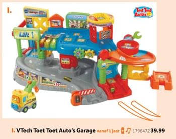 Aanbiedingen Vtech toet toet auto`s garage - Vtech - Geldig van 14/10/2019 tot 08/12/2019 bij Intertoys