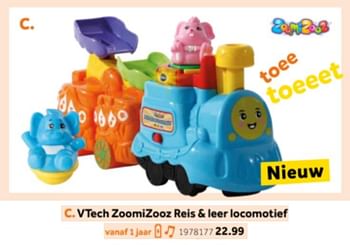 Aanbiedingen Vtech zoomizooz reis + leer locomotief - Vtech - Geldig van 14/10/2019 tot 08/12/2019 bij Intertoys