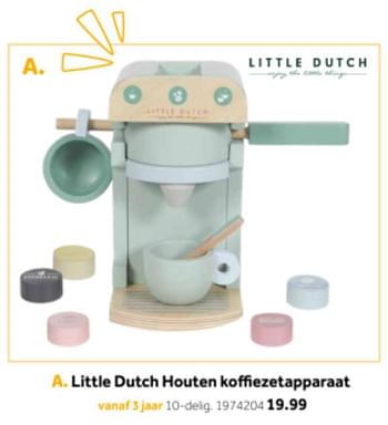 Aanbiedingen Little dutch houten koffiezetapparaat - Little Dutch - Geldig van 14/10/2019 tot 08/12/2019 bij Intertoys