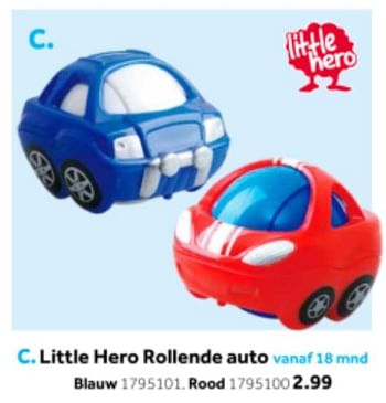 Aanbiedingen Little hero rollende auto - Little Hero - Geldig van 14/10/2019 tot 08/12/2019 bij Intertoys