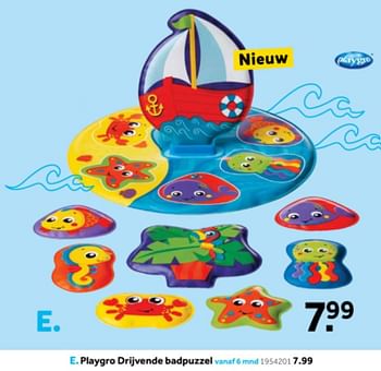 Aanbiedingen Playgro drijvende badpuzzel - Playgro - Geldig van 14/10/2019 tot 08/12/2019 bij Intertoys