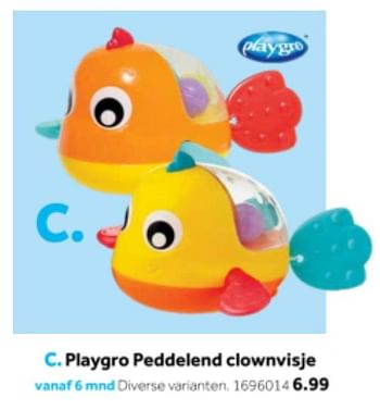 Aanbiedingen Playgro peddelend clownvisje - Playgro - Geldig van 14/10/2019 tot 08/12/2019 bij Intertoys