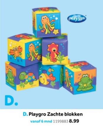 Aanbiedingen Playgro zachte blokken - Playgro - Geldig van 14/10/2019 tot 08/12/2019 bij Intertoys