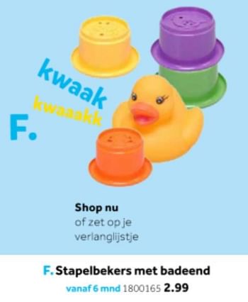 Aanbiedingen Stapelbekers met badeend - Huismerk - Intertoys - Geldig van 14/10/2019 tot 08/12/2019 bij Intertoys