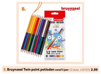 Aanbiedingen Bruynzeel twin point potloden - Bruynzeel - Geldig van 14/10/2019 tot 08/12/2019 bij Intertoys