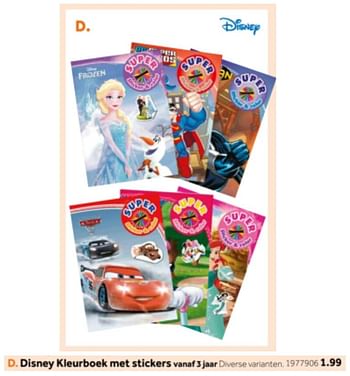 Aanbiedingen Disney kleurboek met stickers - Disney - Geldig van 14/10/2019 tot 08/12/2019 bij Intertoys