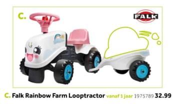 Aanbiedingen Falk rainbow farm looptractor - Falk - Geldig van 14/10/2019 tot 08/12/2019 bij Intertoys