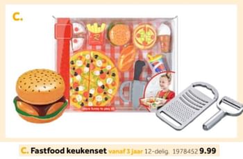 Aanbiedingen Fastfood keukenset - Huismerk - Intertoys - Geldig van 14/10/2019 tot 08/12/2019 bij Intertoys