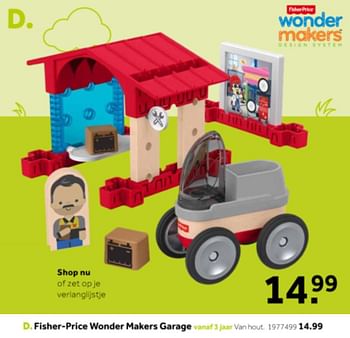 Aanbiedingen Fisher-price wonder makers garage - Fisher-Price - Geldig van 14/10/2019 tot 08/12/2019 bij Intertoys