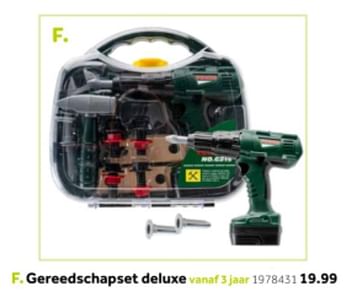 Aanbiedingen Gereedschapset deluxe - Huismerk - Intertoys - Geldig van 14/10/2019 tot 08/12/2019 bij Intertoys