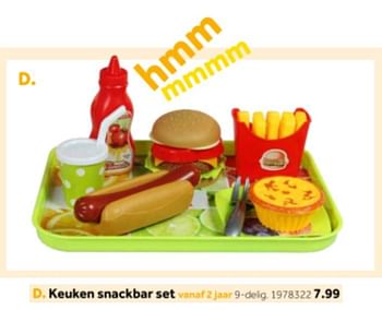 Aanbiedingen Keuken snackbar set - Huismerk - Intertoys - Geldig van 14/10/2019 tot 08/12/2019 bij Intertoys