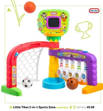 Aanbiedingen Little tikes 3-in-1 sports zone - Little Tikes - Geldig van 14/10/2019 tot 08/12/2019 bij Intertoys