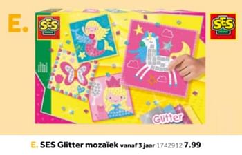 Aanbiedingen Ses glitter mozaïek - SES - Geldig van 14/10/2019 tot 08/12/2019 bij Intertoys