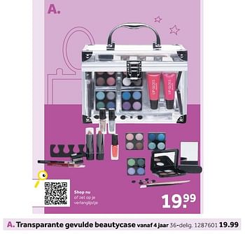Aanbiedingen Transparante gevulde beautycase - Huismerk - Intertoys - Geldig van 14/10/2019 tot 08/12/2019 bij Intertoys