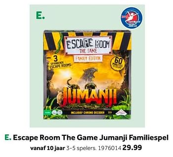 Aanbiedingen Escape room the game jumanji familiespel - Identity Games - Geldig van 14/10/2019 tot 08/12/2019 bij Intertoys