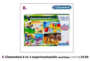 Aanbiedingen Clementoni 4-in-1 experimenteerkit - Clementoni - Geldig van 14/10/2019 tot 08/12/2019 bij Intertoys