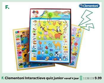 Aanbiedingen Clementoni interactieve quiz junior - Clementoni - Geldig van 14/10/2019 tot 08/12/2019 bij Intertoys