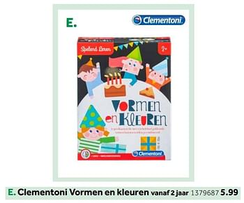 Aanbiedingen Clementoni vormen en kleuren - Clementoni - Geldig van 14/10/2019 tot 08/12/2019 bij Intertoys