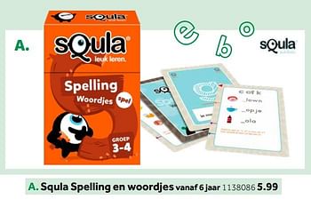 Aanbiedingen Squla spelling en woordjes - Squla - Geldig van 14/10/2019 tot 08/12/2019 bij Intertoys