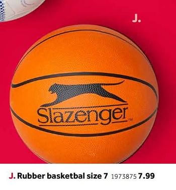 Aanbiedingen Rubber basketbal size 7 - Slazenger - Geldig van 14/10/2019 tot 08/12/2019 bij Intertoys