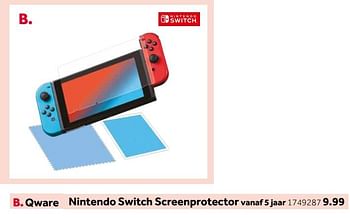 Aanbiedingen Qware nintendo switch screenprotector - Nintendo - Geldig van 14/10/2019 tot 08/12/2019 bij Intertoys