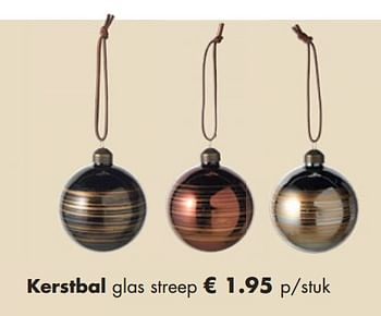Aanbiedingen Kerstbal glas streep - Huismerk - Europoint - Geldig van 18/11/2019 tot 20/12/2019 bij Europoint