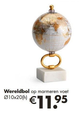 Aanbiedingen Wereldbol op marmeren voet - Huismerk - Europoint - Geldig van 18/11/2019 tot 20/12/2019 bij Europoint