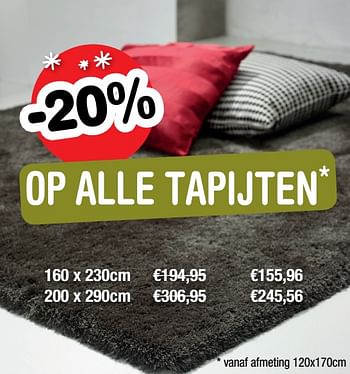 Aanbiedingen -20% op alle tapijten - Huismerk - Europoint - Geldig van 22/11/2019 tot 25/11/2019 bij Europoint