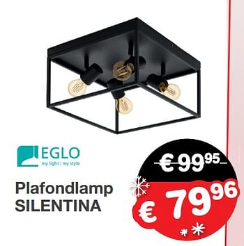 Aanbiedingen Plafondlamp silentina - Eglo - Geldig van 22/11/2019 tot 25/11/2019 bij Europoint